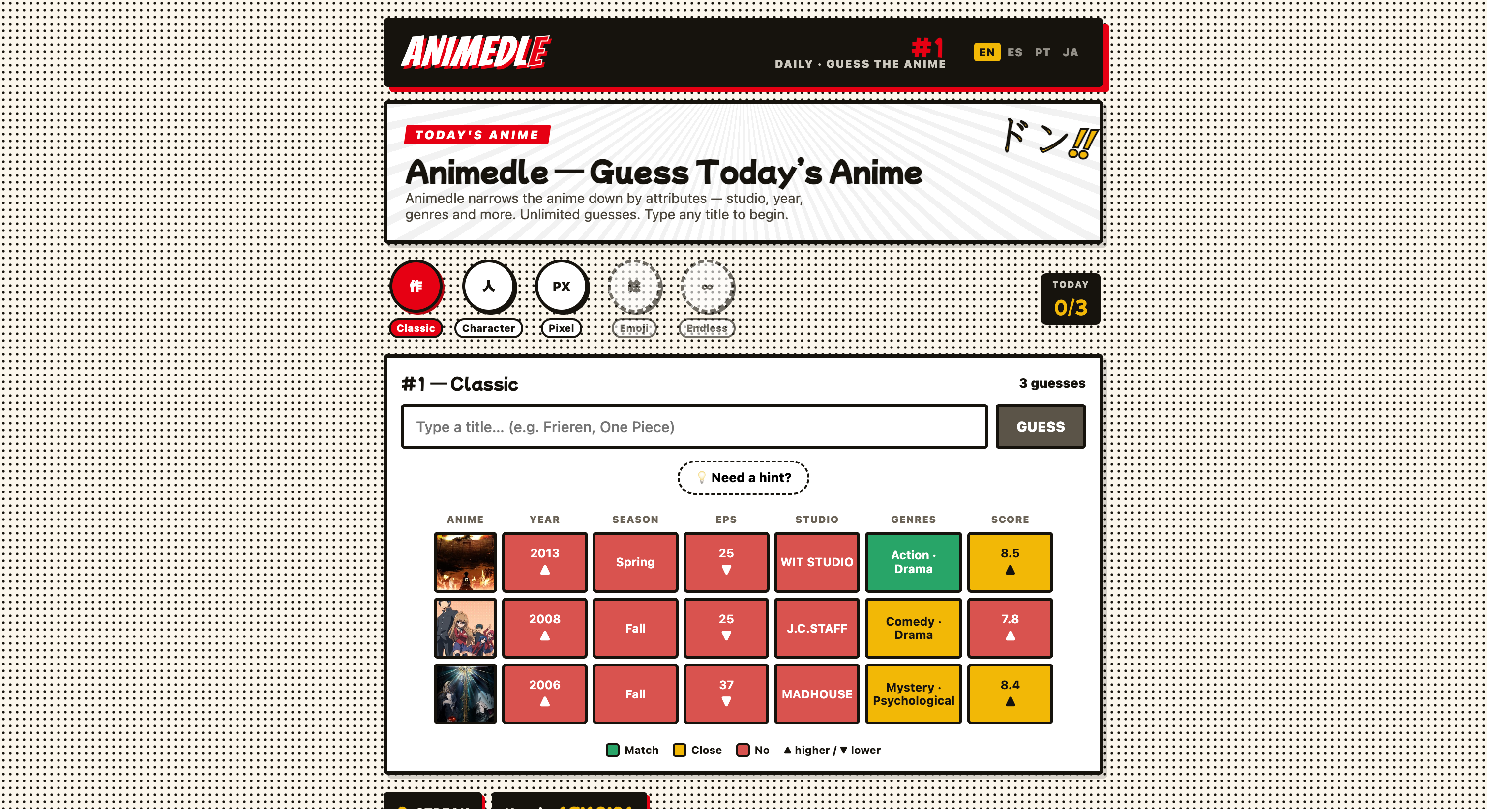 Animedle — Daily Anime Guessing Game preview 2