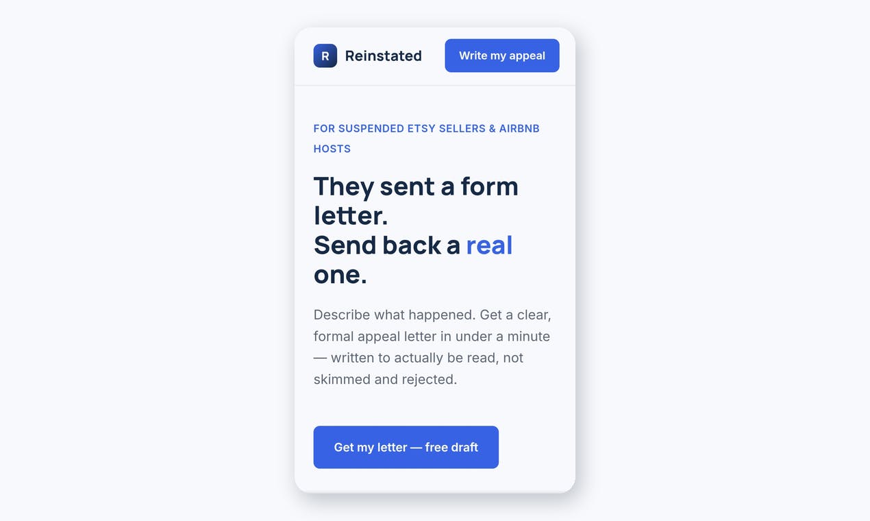 Reinstated: Etsy & Airbnb Appeals preview 1