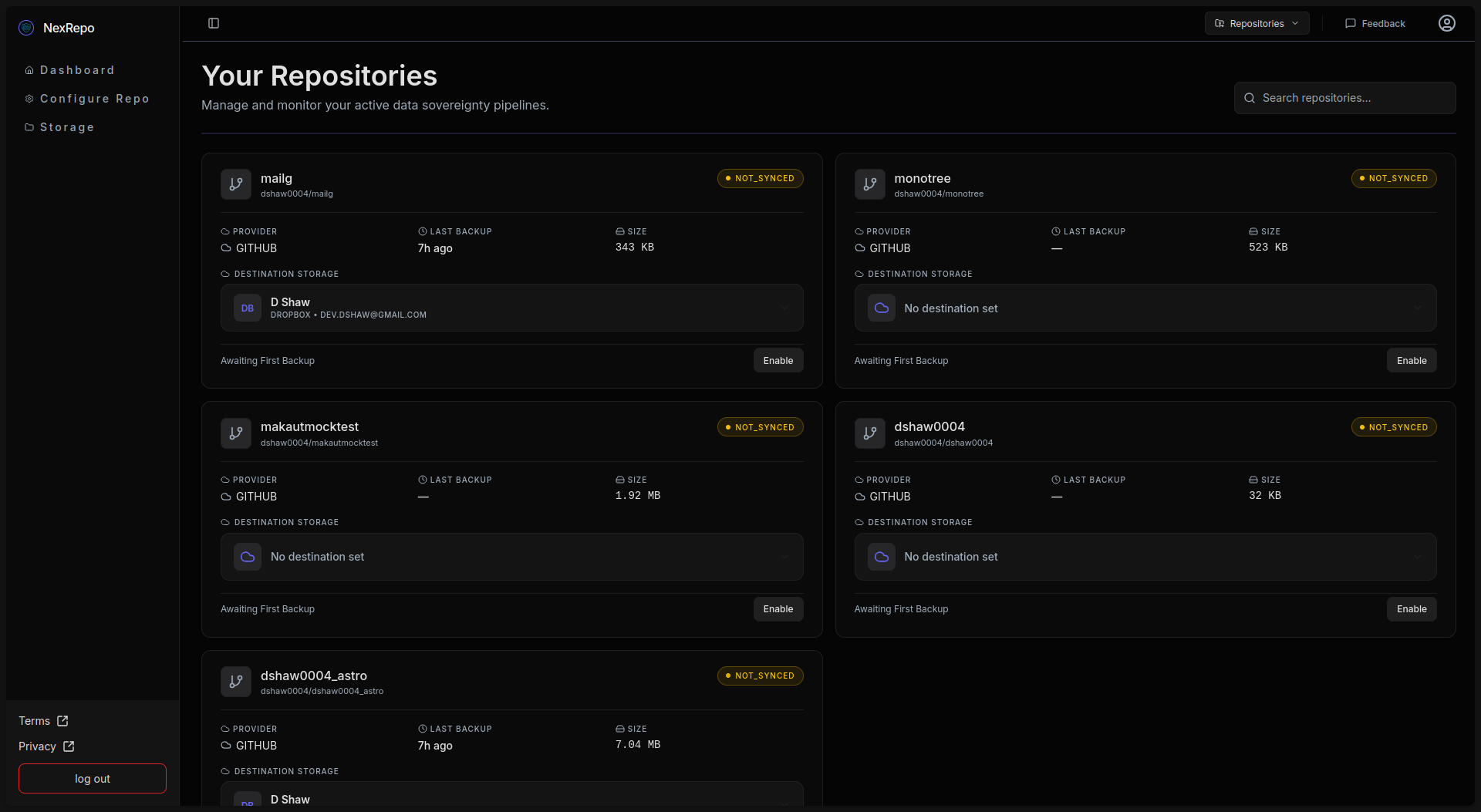 NexRepo preview 2