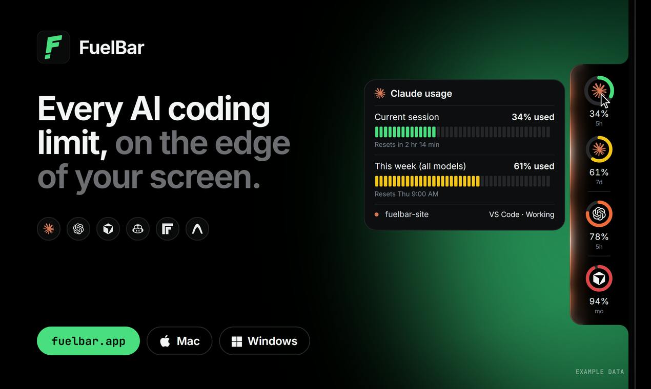 FuelBar for Mac and Windows preview 2