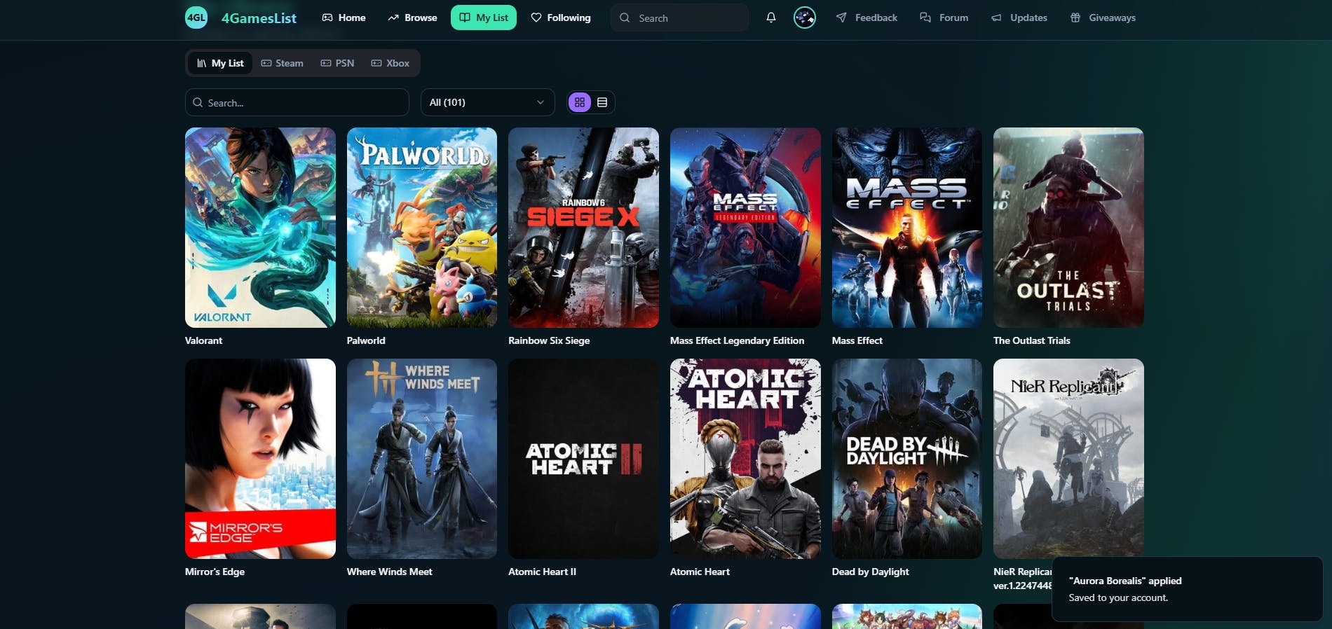 4GamesList preview 3