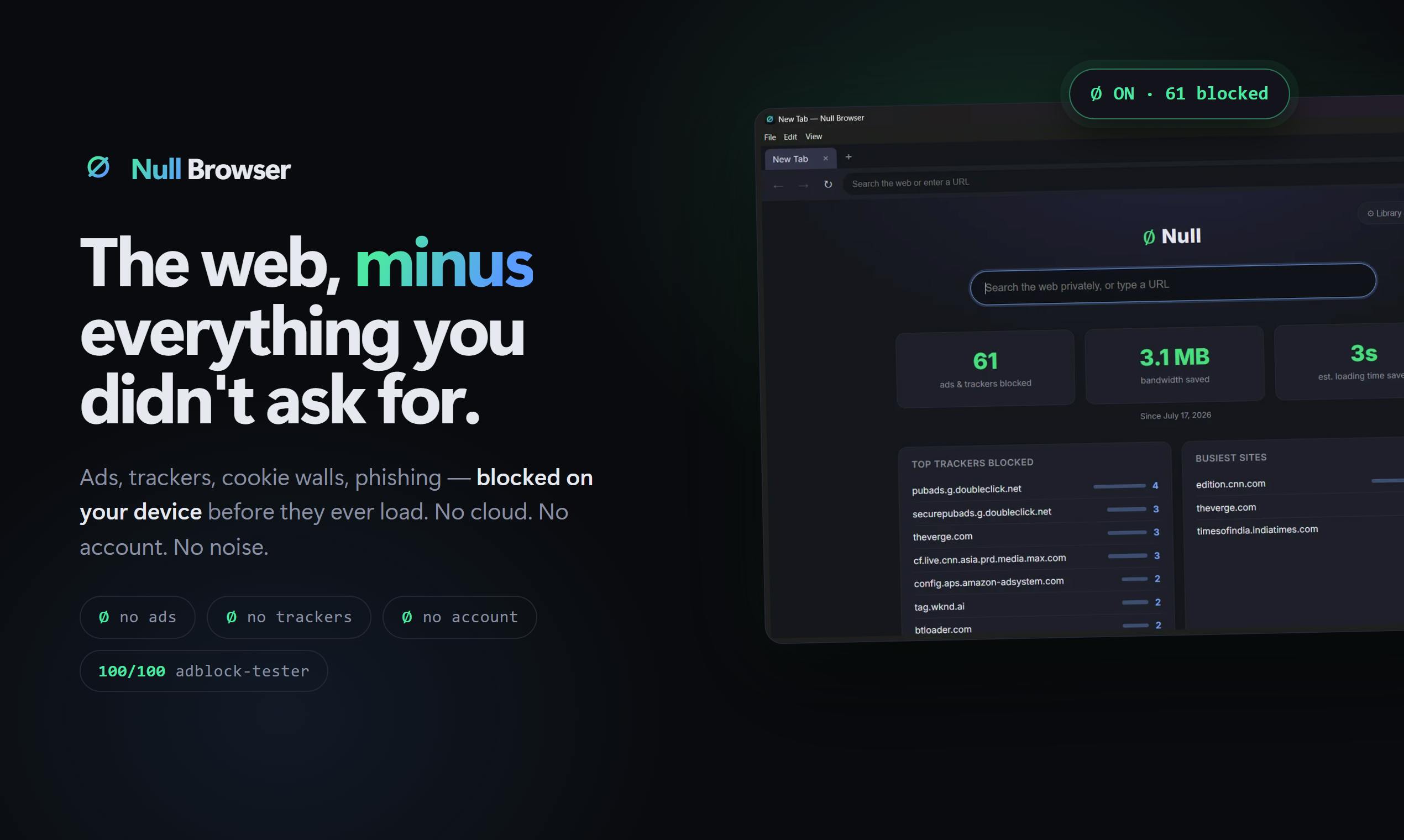 Null Browser ∅ preview 3