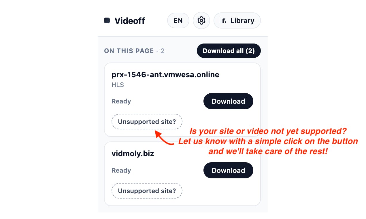 Videoff — detect & archive web videos preview 4