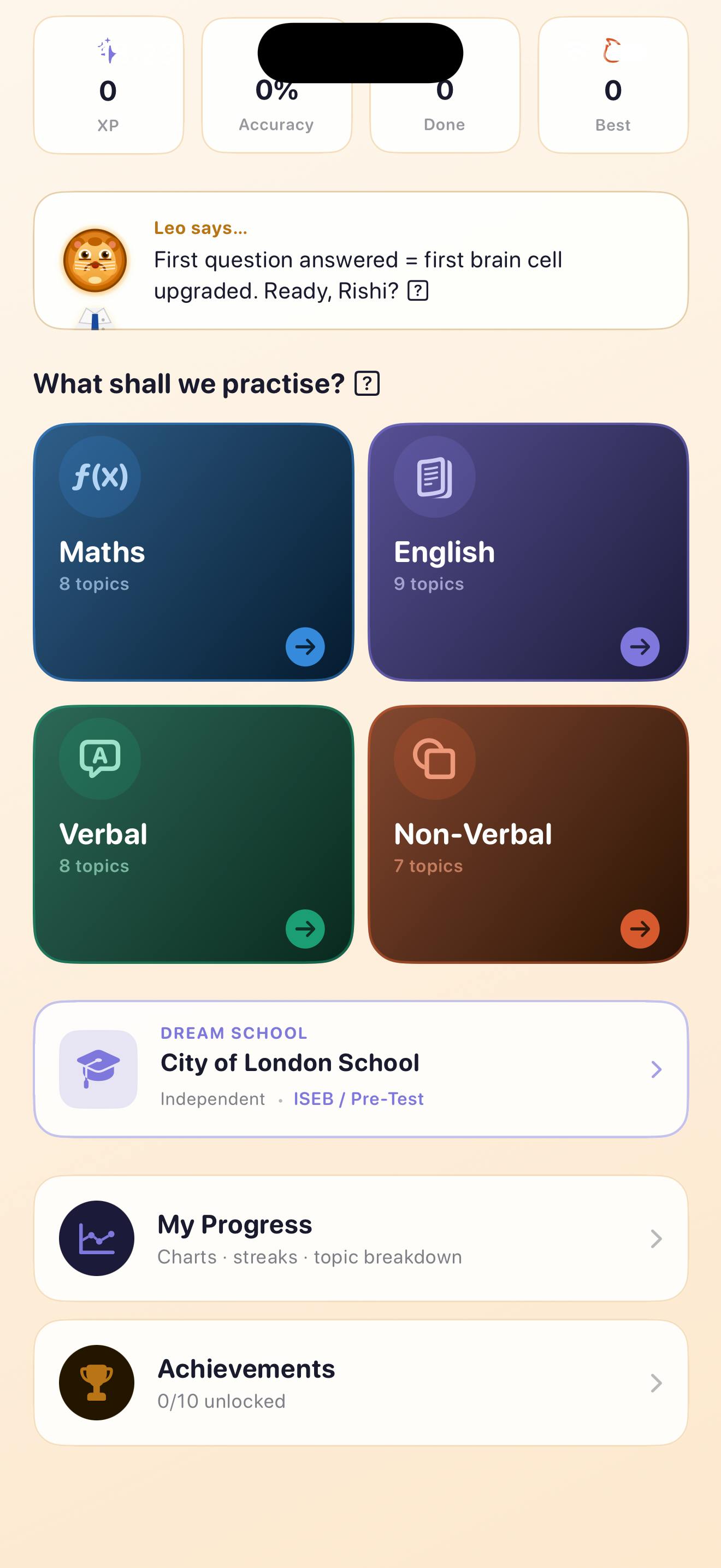 Strive with Leo — 11+ Exam App preview 2