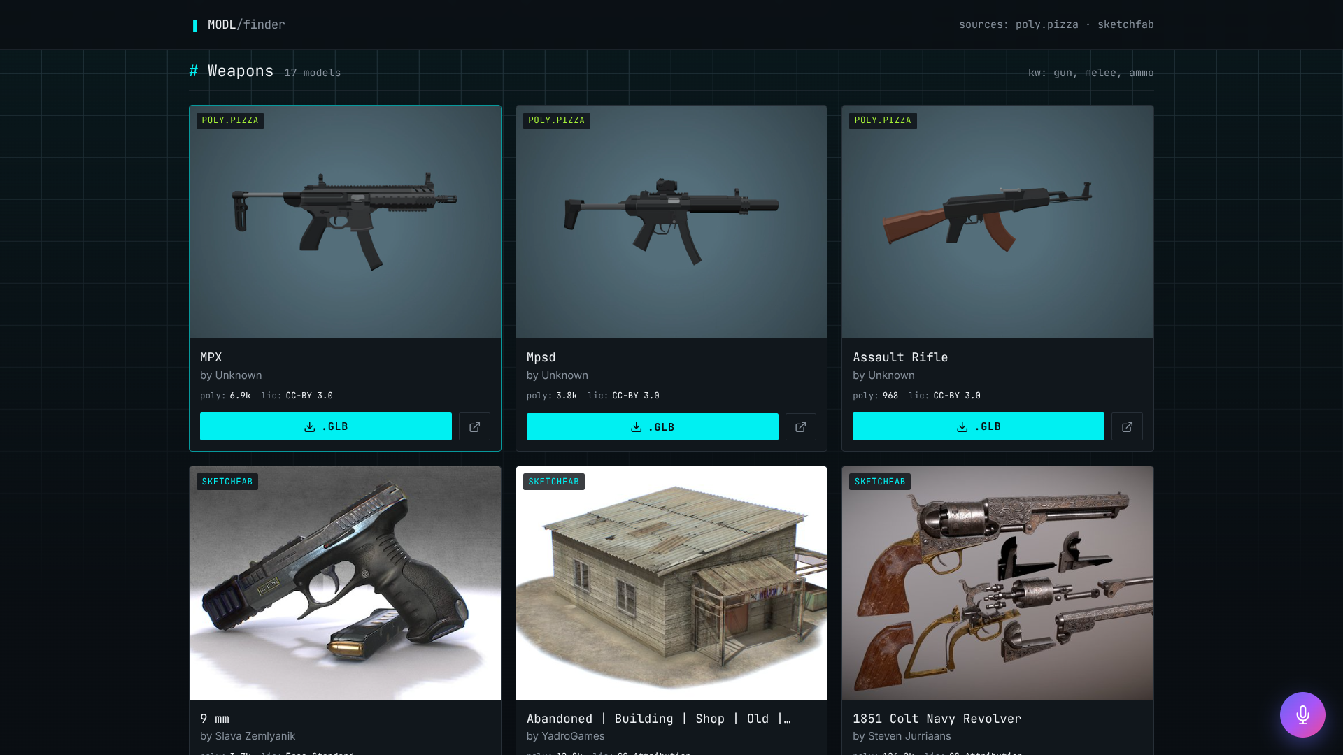 MODL // 3D asset finder for game devs preview 3