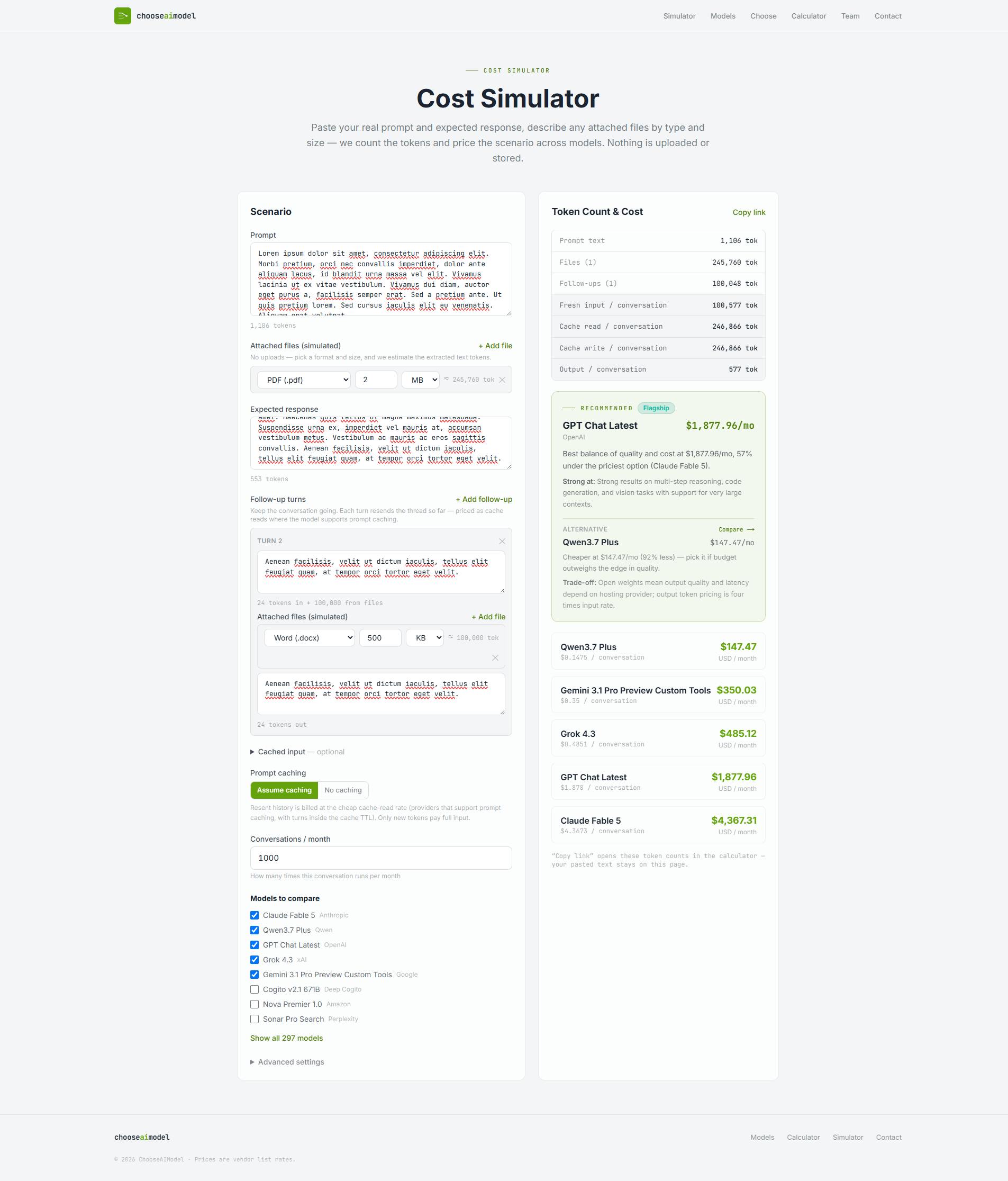ChooseAIModel.com preview 2