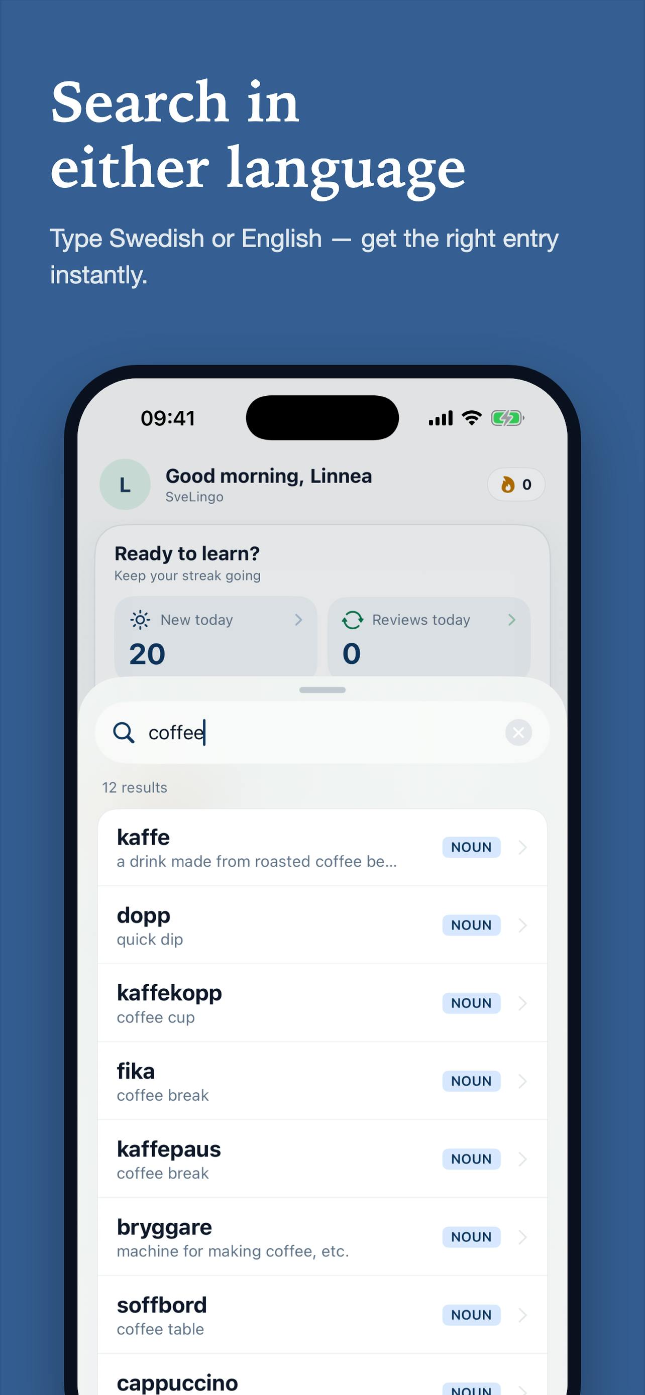 SveLingo preview 5