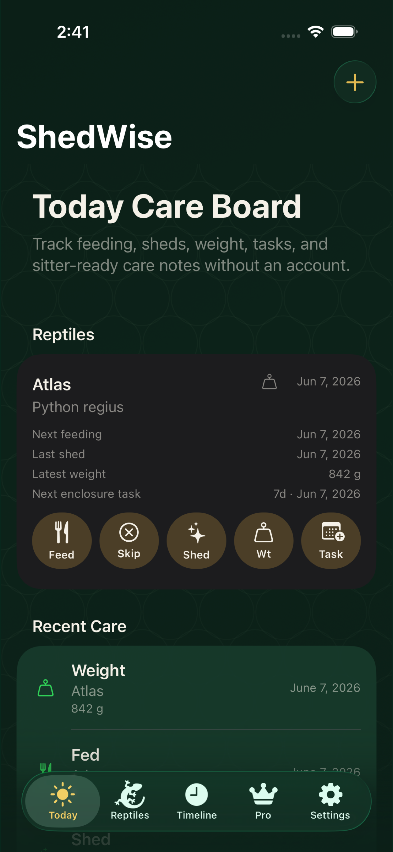 ShedWise: Reptile Tracker preview 2
