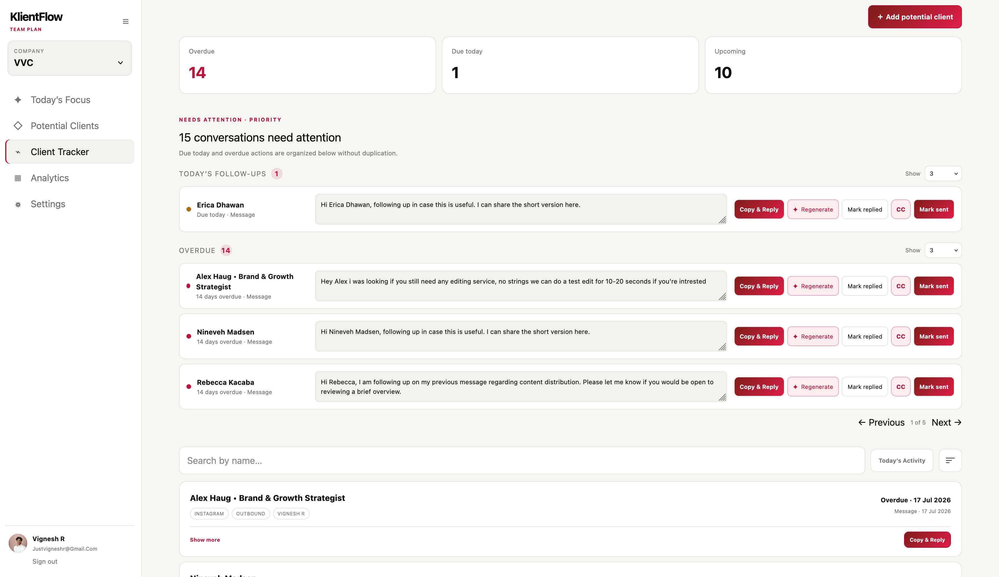 KlientFlow — Never forget client context preview 4