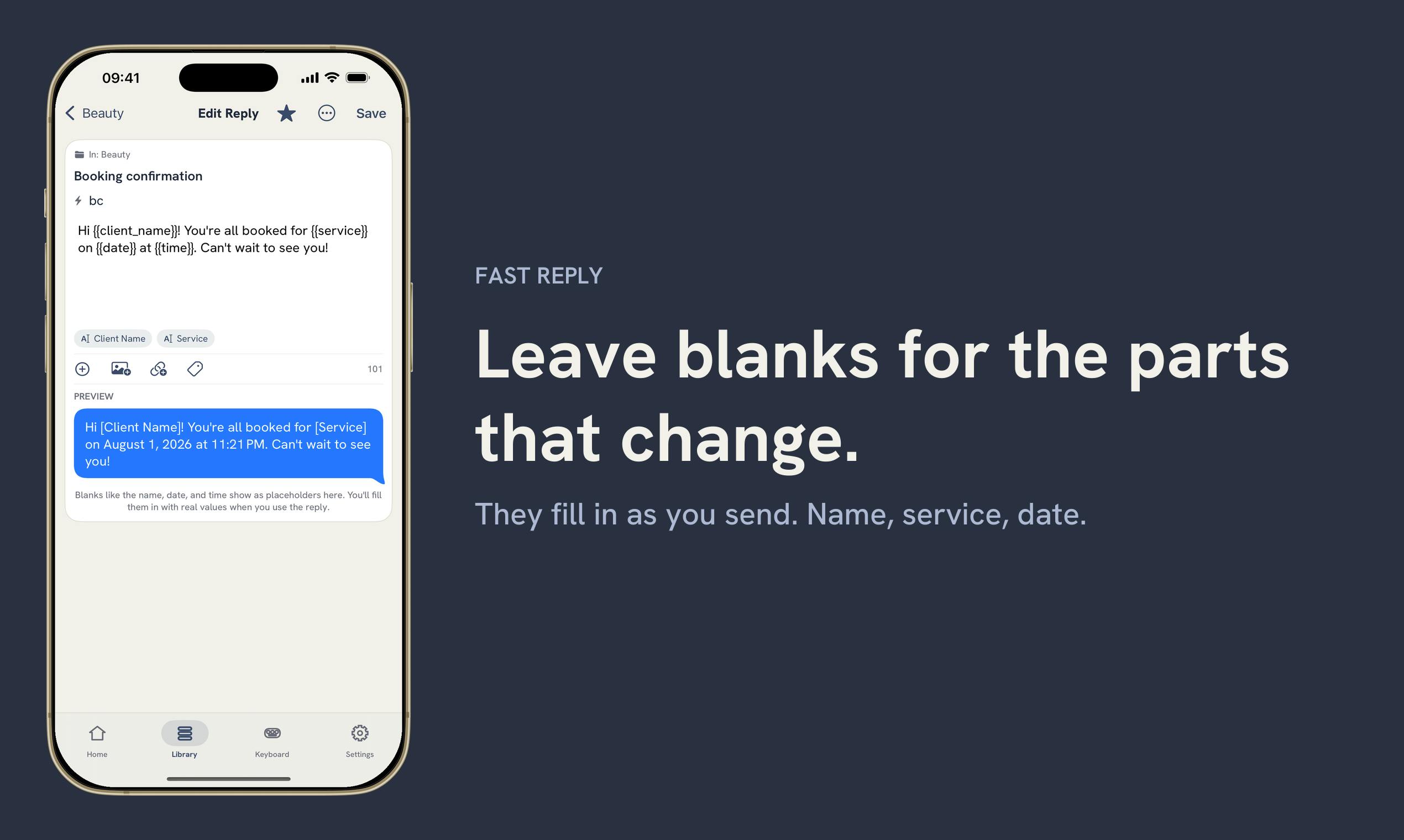 Fast Reply: Saved Replies preview 3