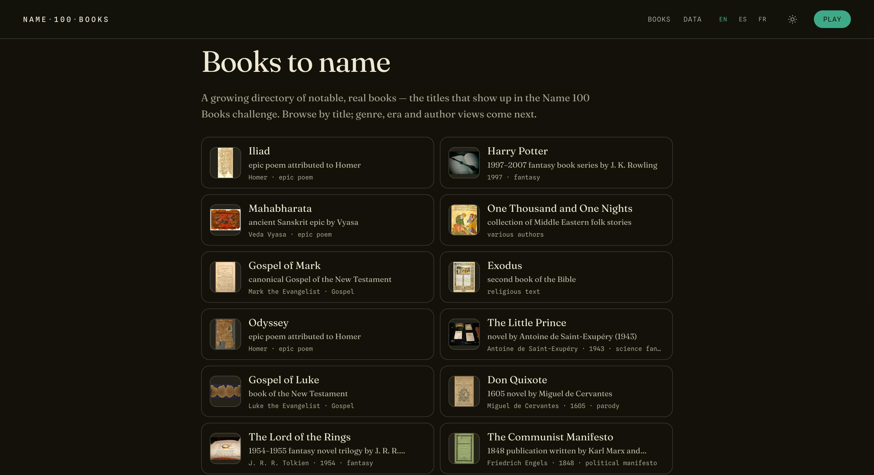 Name 100 Books preview 3