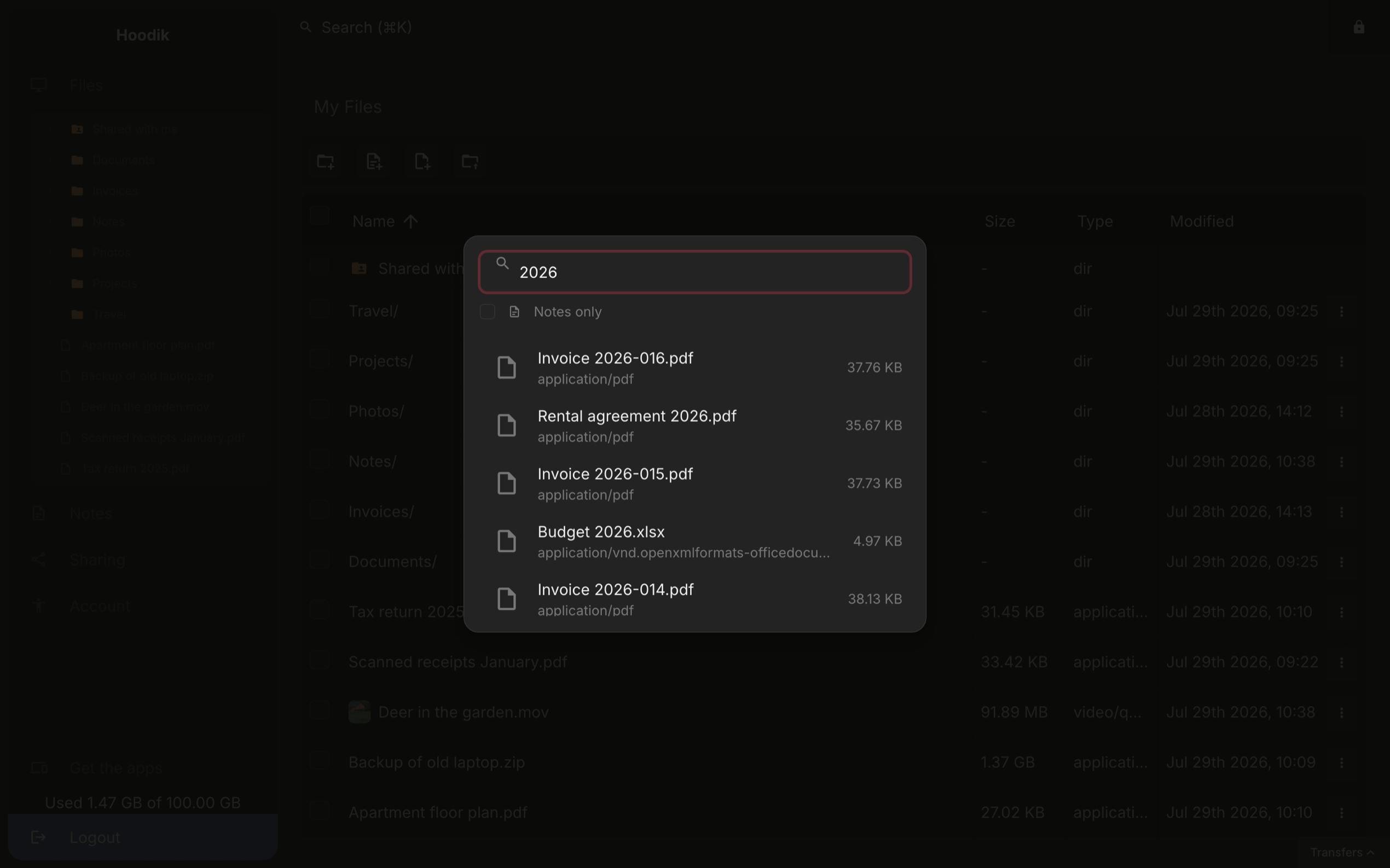 Hoodik Cloud preview 4