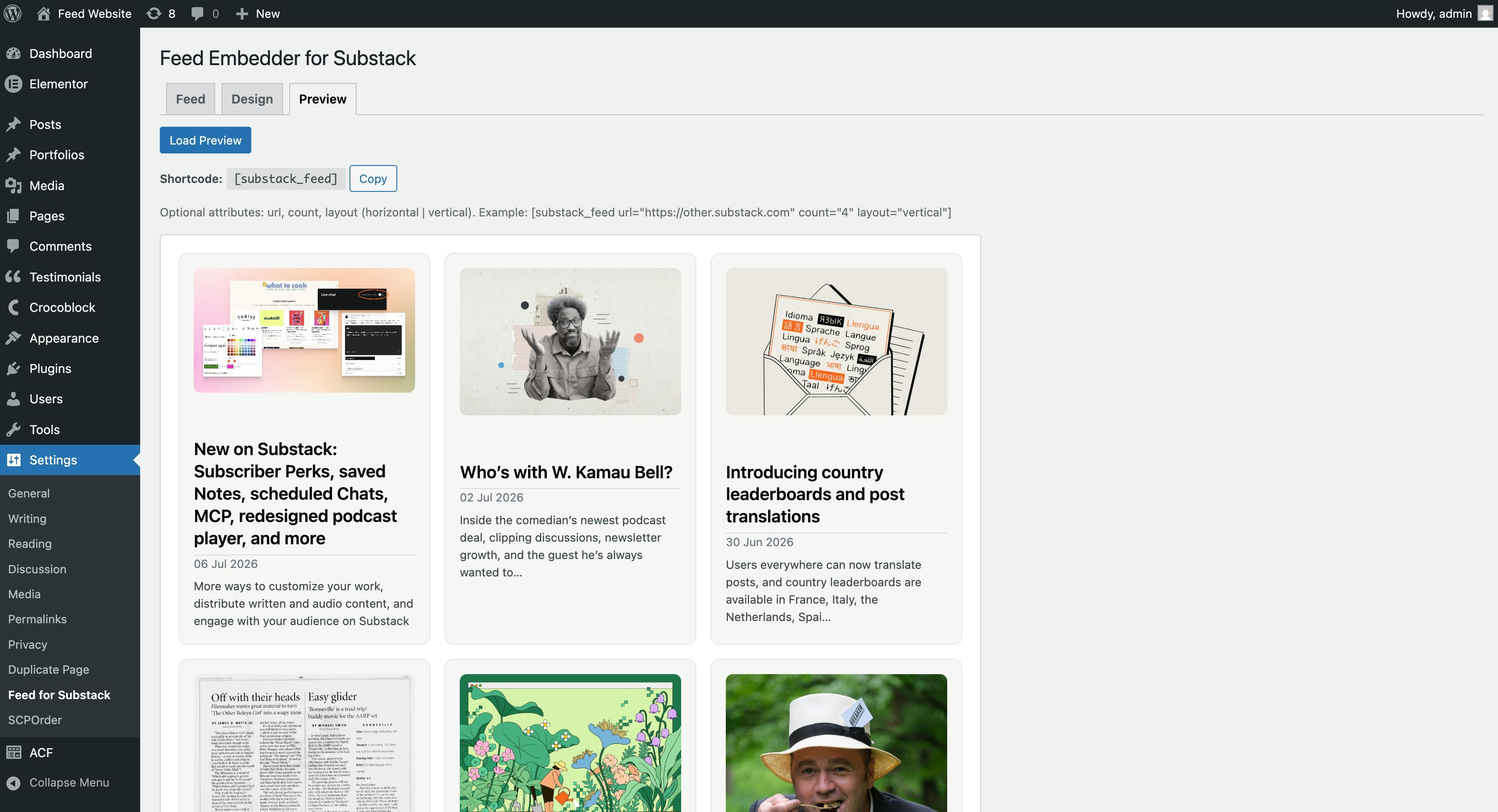 Feed Embedder for Substack preview 2