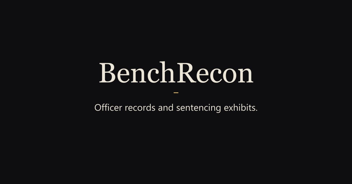 BenchRecon preview 1