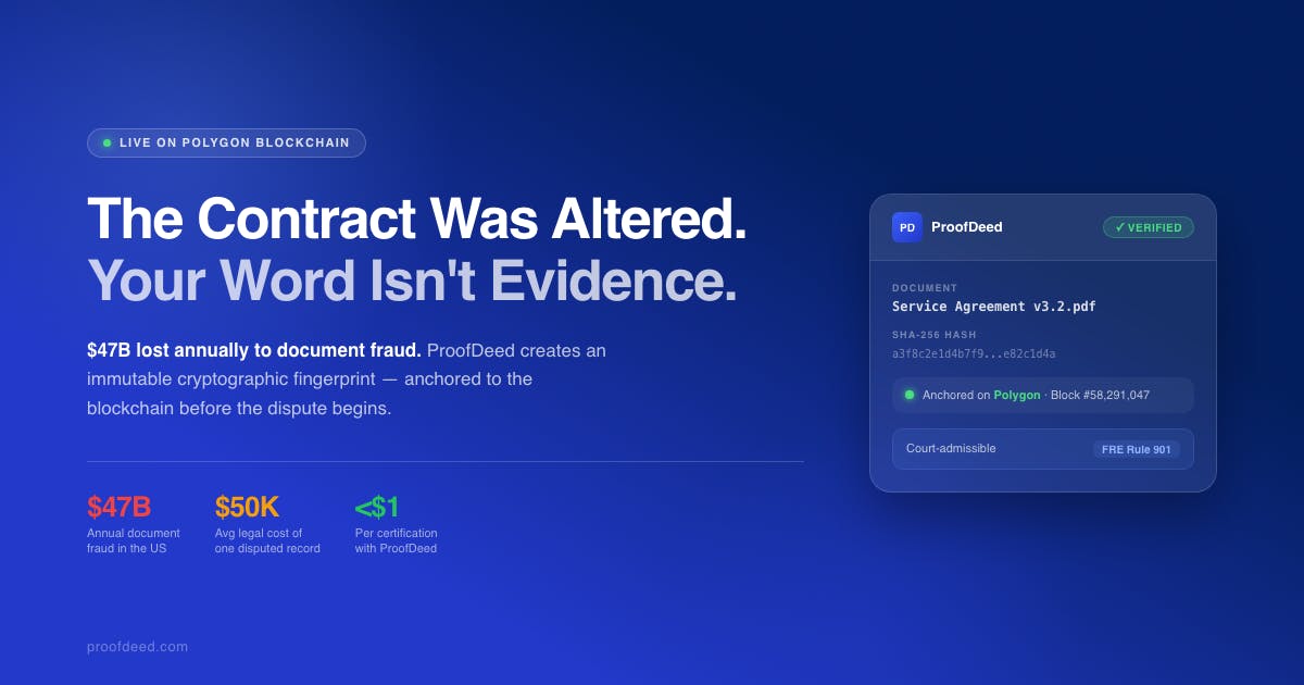 ProofDeed — Blockchain Certification preview 1